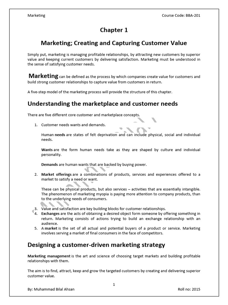 Creating and Capturing Customer Value | PDF | Marketing | Customer