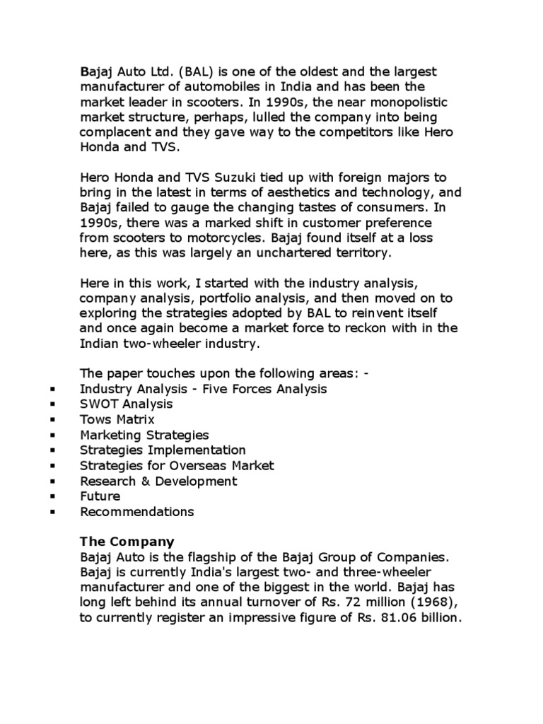 Bajaj Auto Ltd Pdf Motorcycle Car