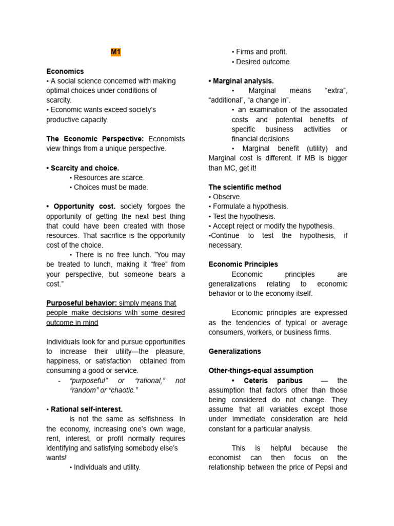MicroEcon Reviewer | PDF | Economics | Microeconomics
