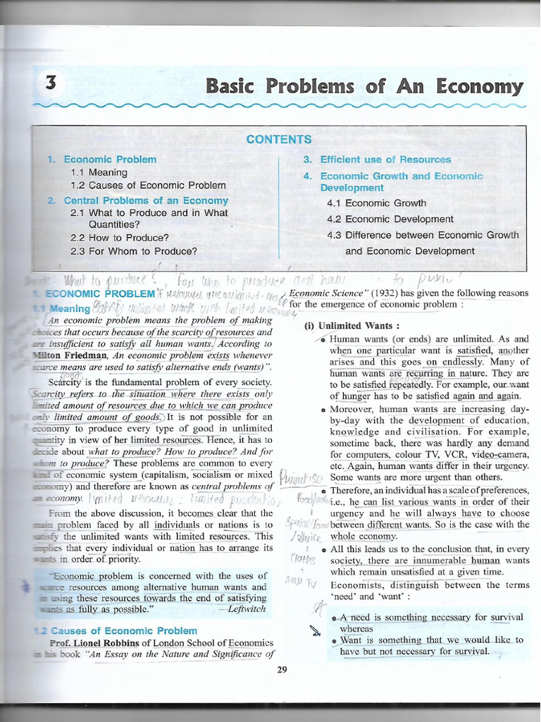 Basic Problems of An Economy | PDF