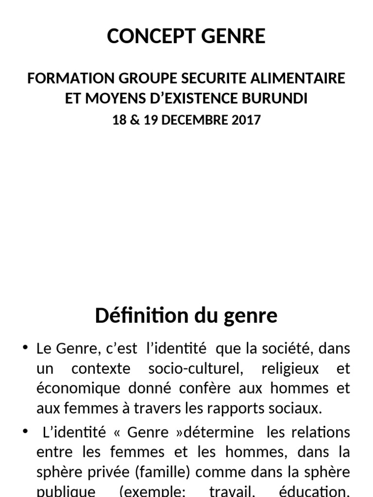 Définition et concept du genre | PDF | Sexe | Études des genres