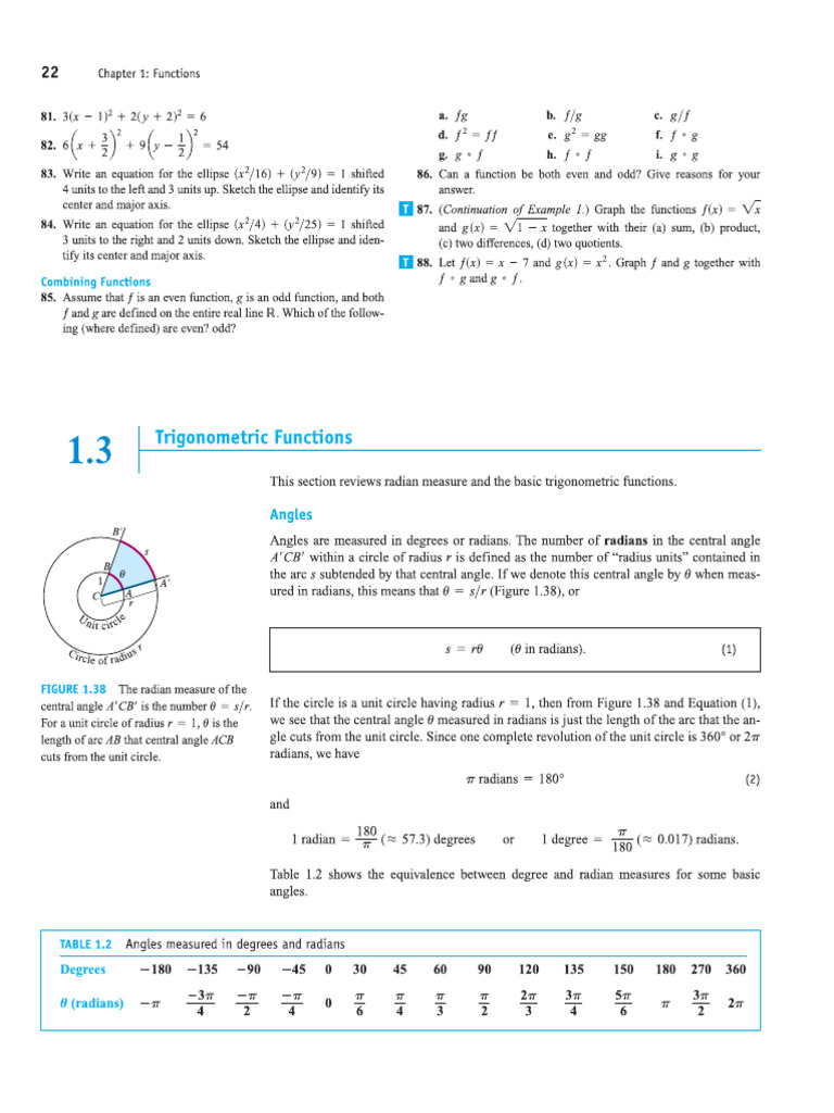 1.3 Trig Functions | PDF