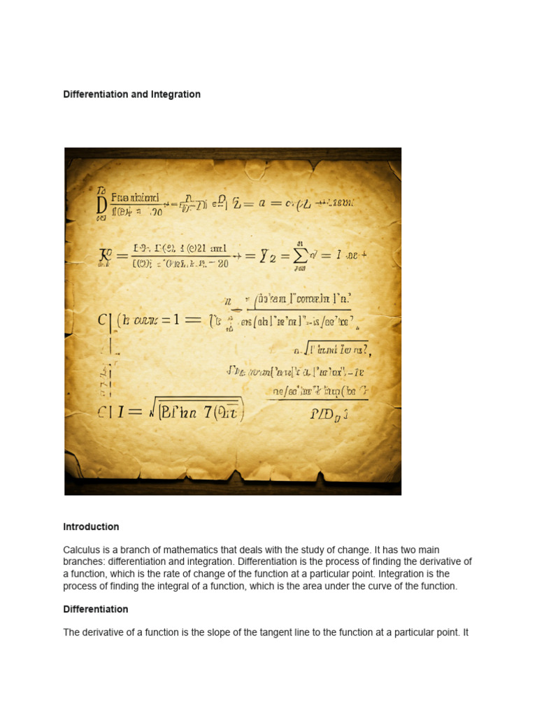 Calculus: Differentiation & Integration Guide | PDF | Derivative | Integral