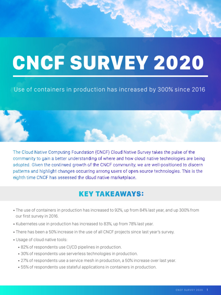 CNCF 2020 Cloud Native Survey Insights | PDF | Cloud Computing ...