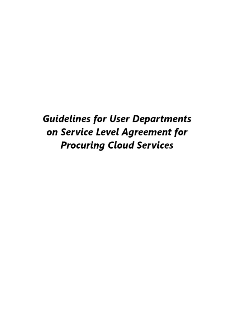 Cloud Services SLA Guidelines by MeitY | PDF | Service Level Agreement ...
