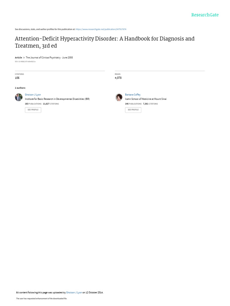 Book Review ADHDBarkley 012708 | PDF | Attention Deficit Hyperactivity ...