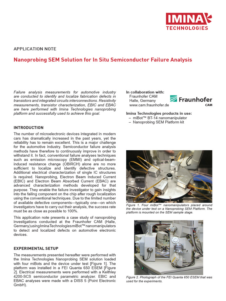 Nanoprobing Sem Solution For in Situ Semiconductor Failure Analysis ...