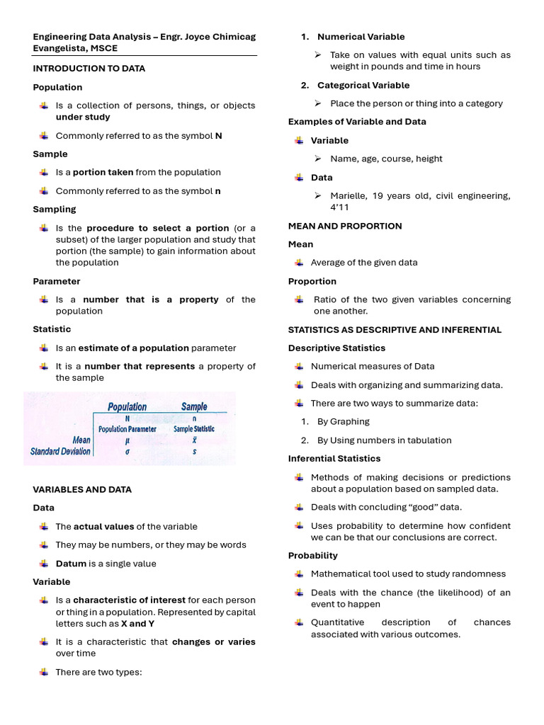 Data Analysis Fundamentals in Engineering | PDF | Sampling (Statistics ...