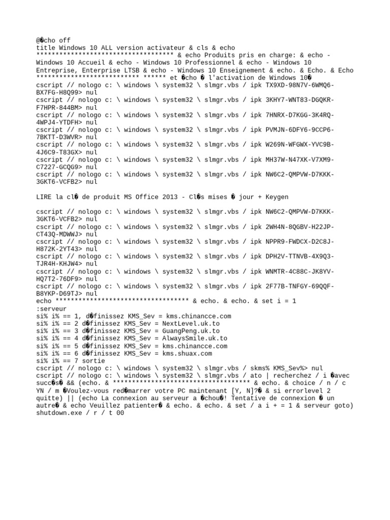 Windows 10 One-Click Activation Script | PDF | Software | Microsoft Windows