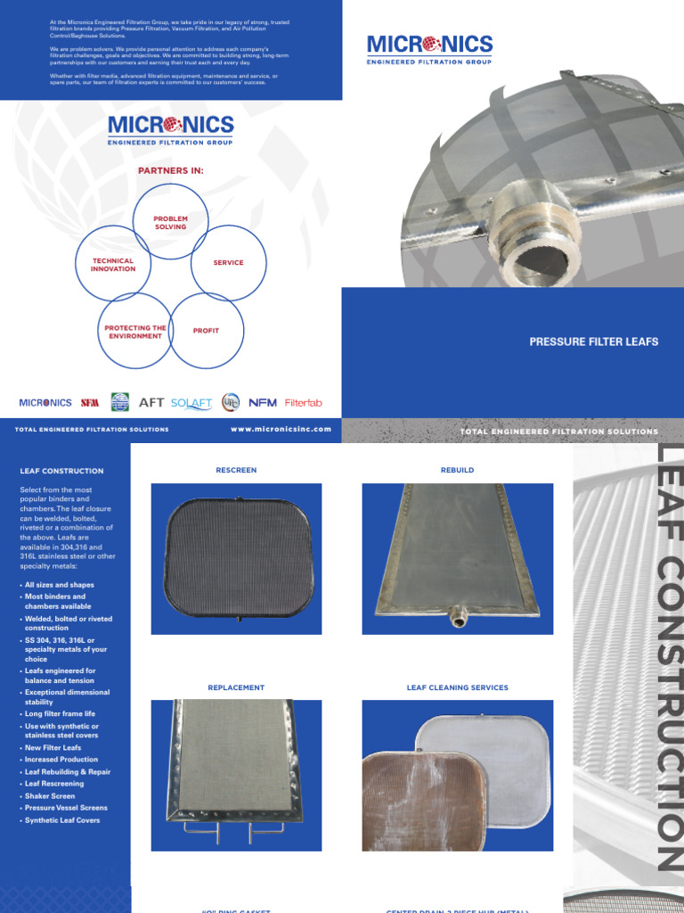 Pressure Filter Leafs Brochure 2 - 24 | PDF | Filtration | Mechanical ...