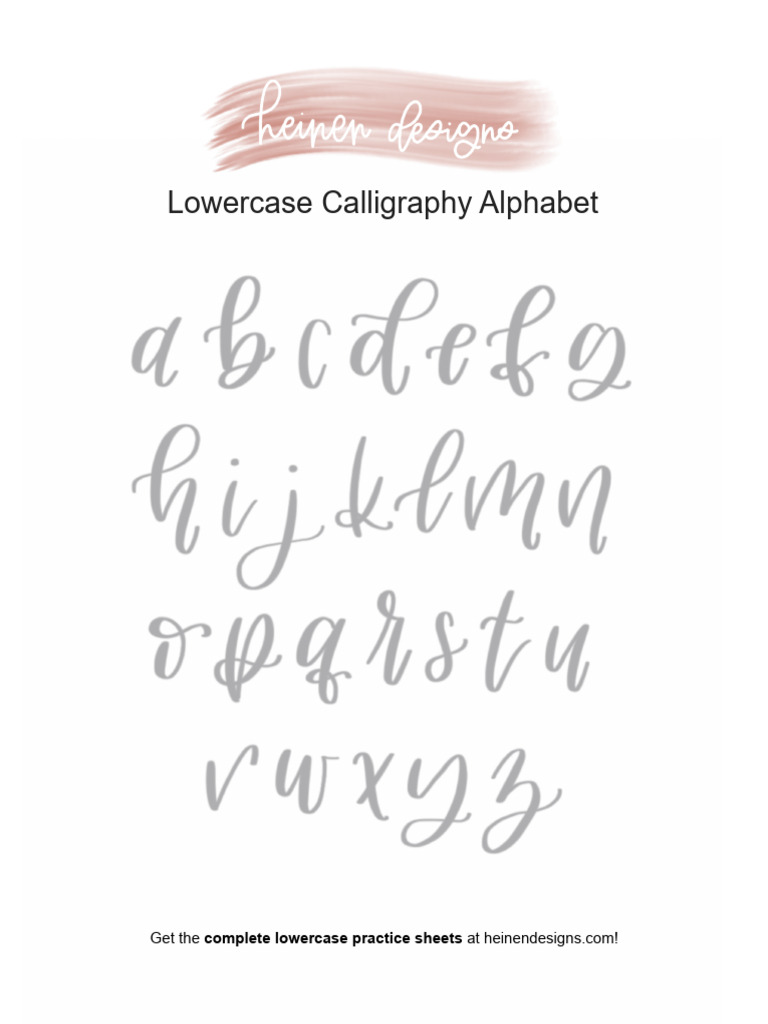 Lowercase Calligraphy Alphabet Download | PDF