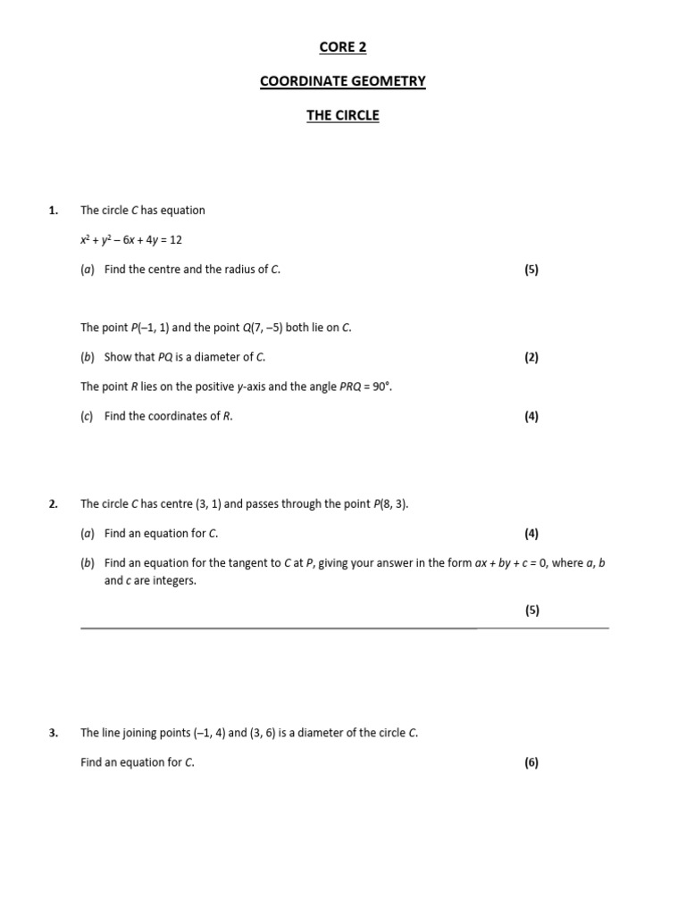 Circle Geometry Problems and Solutions | PDF | Circle | Mathematical ...