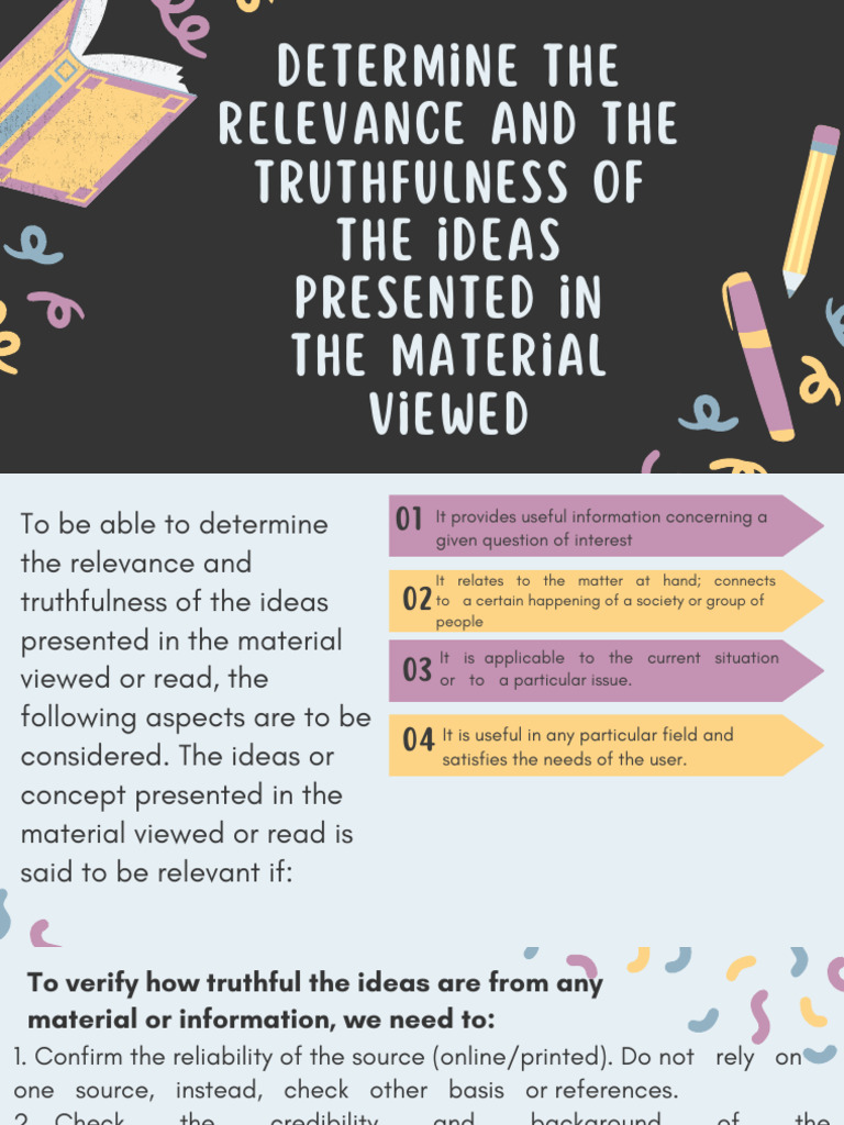 Evaluating Relevance and Truthfulness in Media | PDF | Communication ...