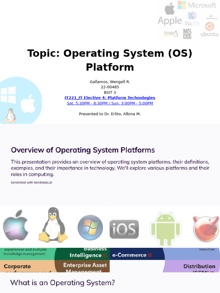 OPERATING SYSTEM PLATFORM | PDF