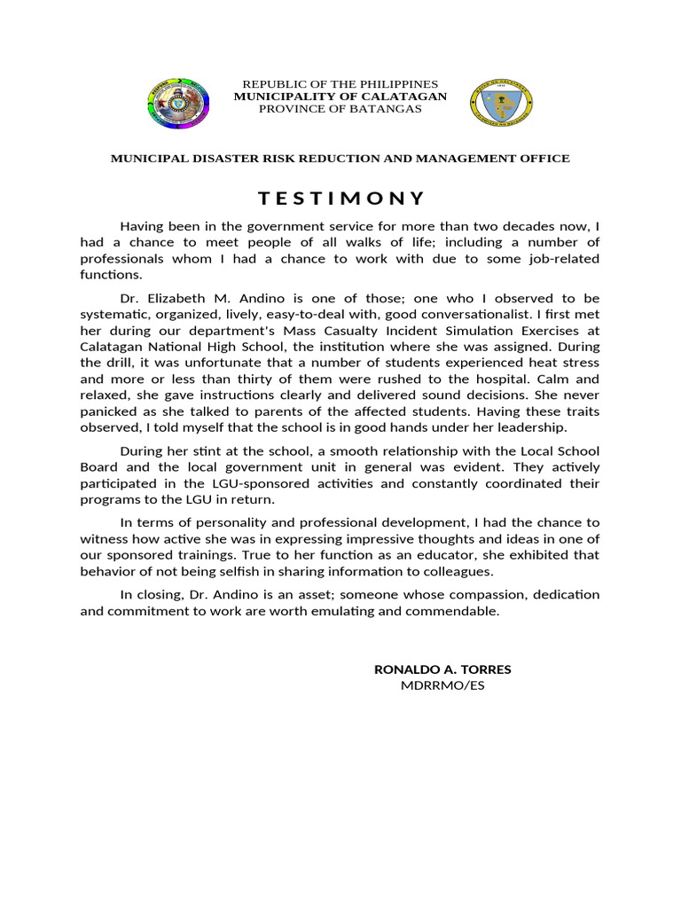 Testimony-Dr. Andino | PDF