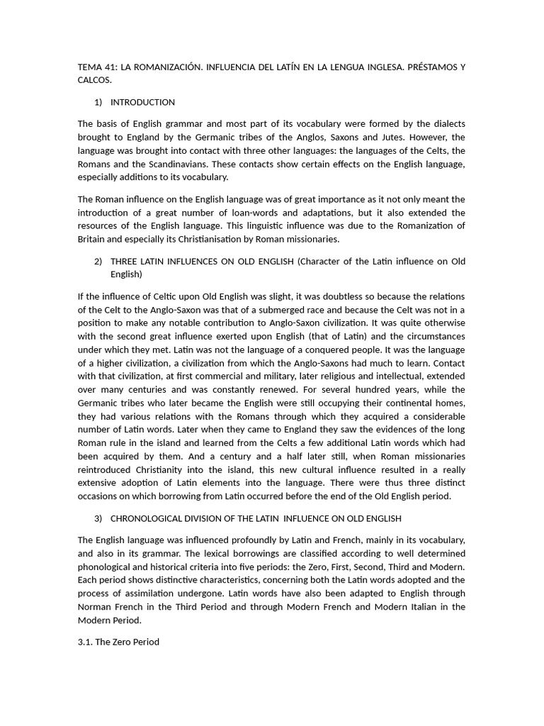 Tema 41 | PDF | Celts | English Language