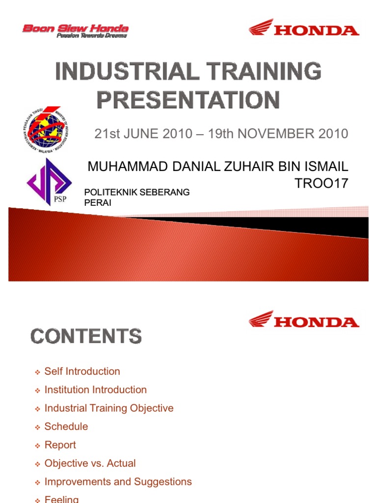 Contoh Slide Latihan Industri Engineering Technology Engineering