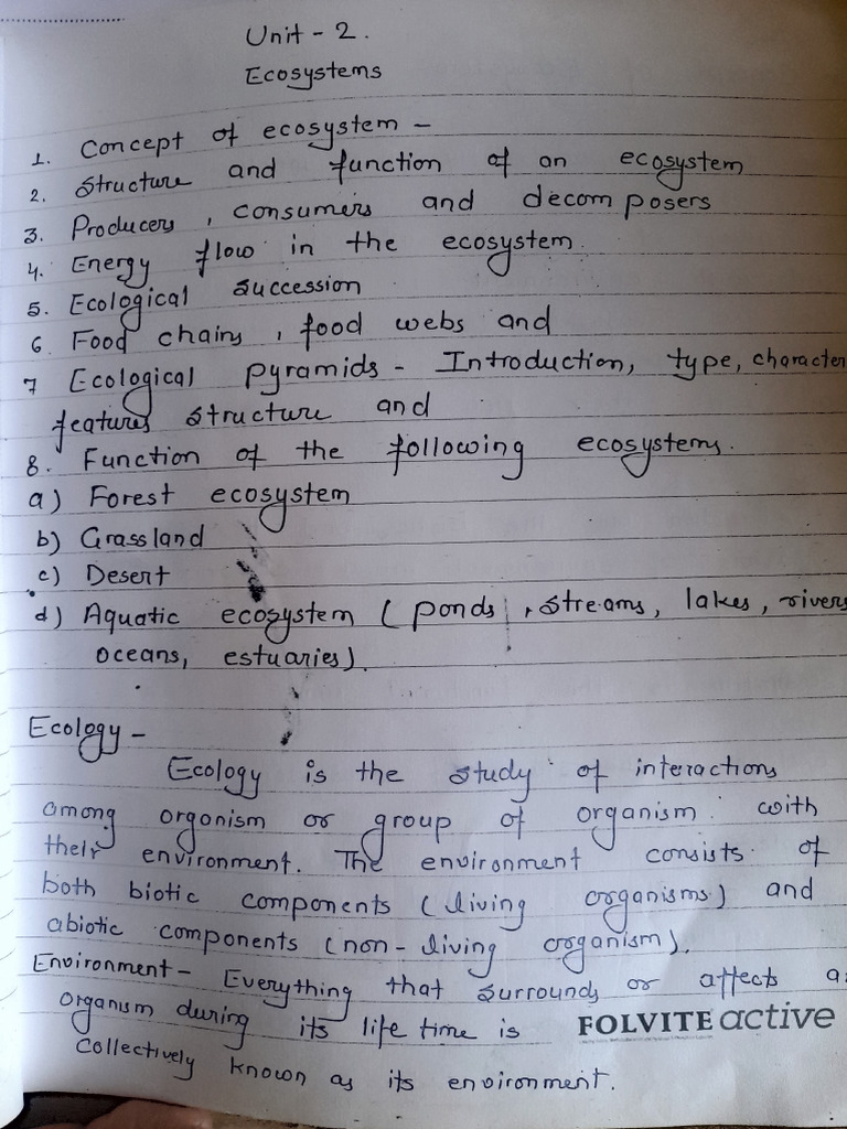 Unit 2 Ecosytem Pdf Ecosystem Ecology