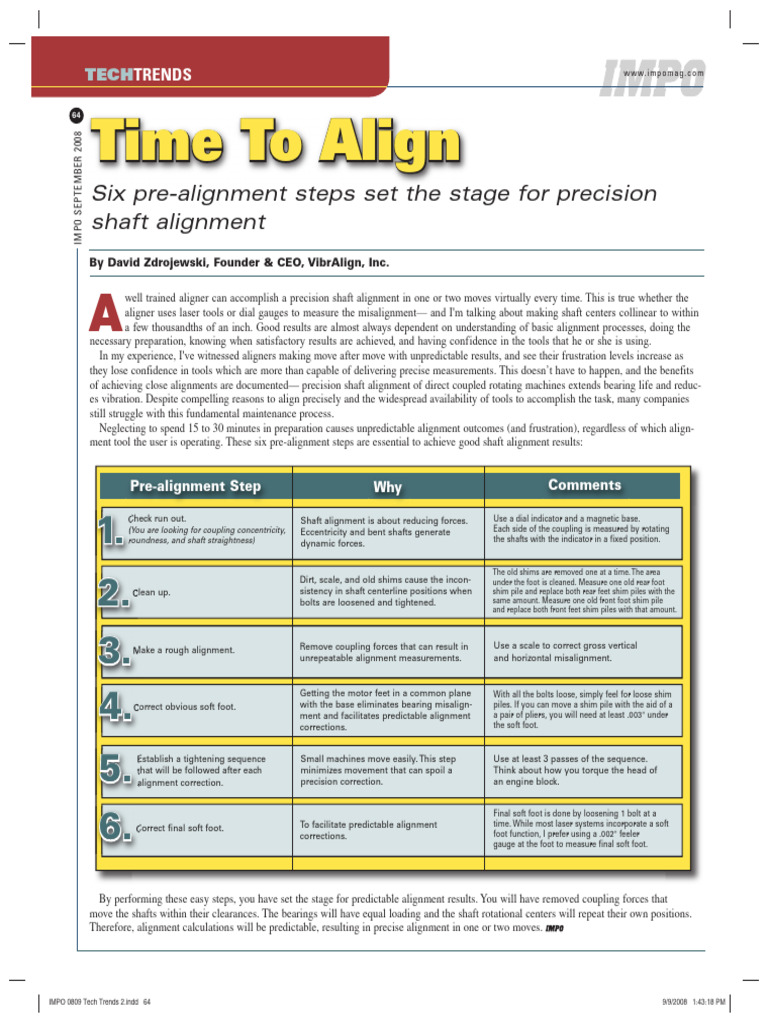 Essential Pre-Alignment Steps for Precision | PDF | Manufactured Goods ...