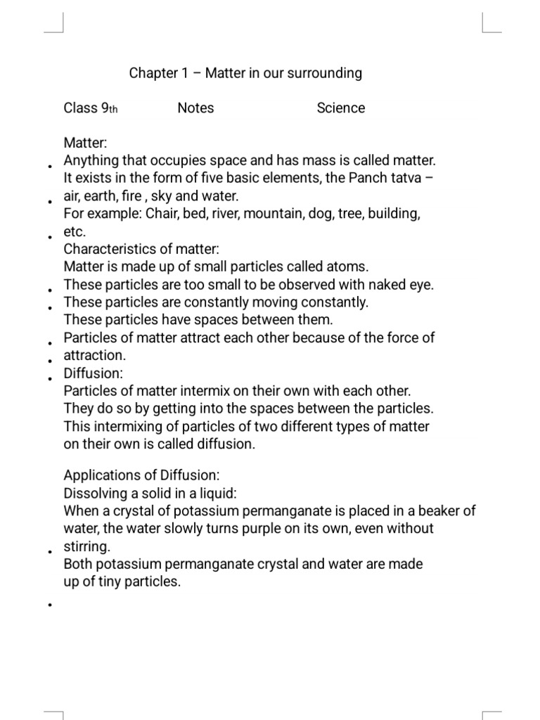 Science Class 9th Chapter 1 Notes Pdf Latent Heat Liquids
