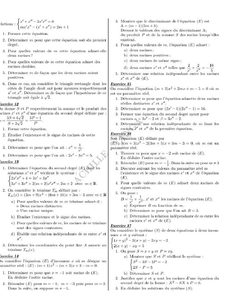 Exercice Seconde | PDF