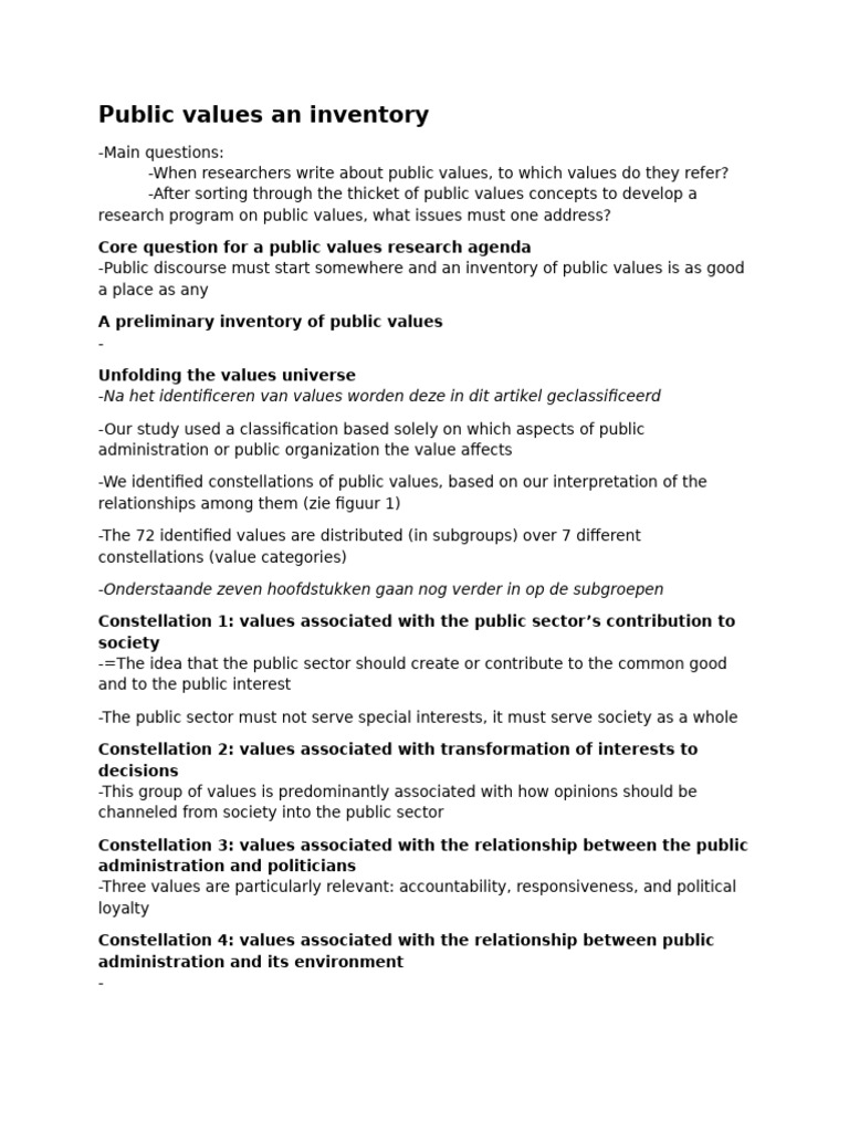 Inventory of Public Values Analysis | PDF | Inquiry | Truth