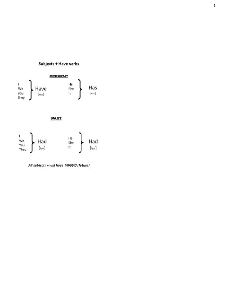 Full Lesson of Have, Has, Had | PDF