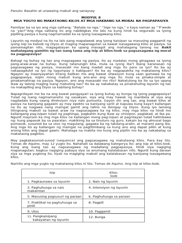 Modyul 8 | PDF