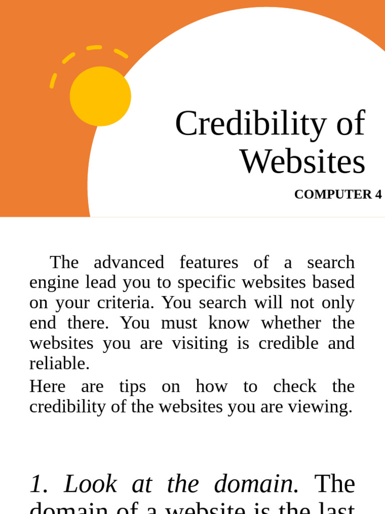 Credibility of Websites | PDF | World Wide Web | Internet & Web