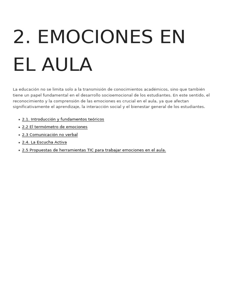 Emociones en el Aula: Herramientas y Estrategias | PDF | Las emociones ...