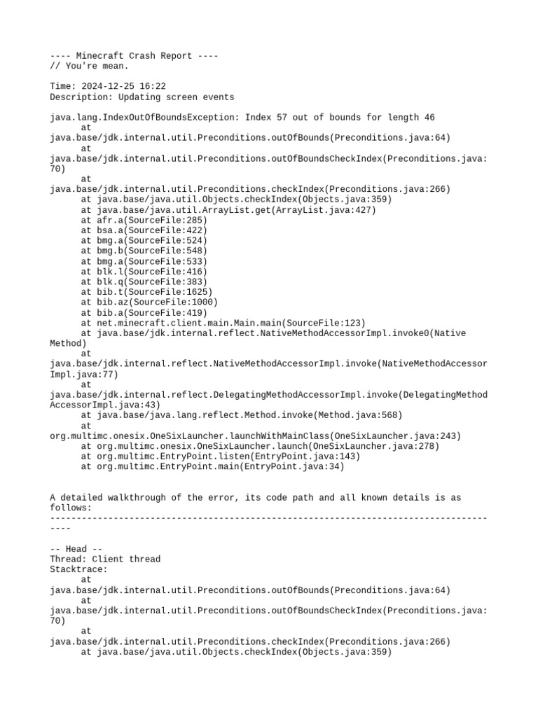 Minecraft 1.12.2 Crash Report Analysis | PDF | Computer Science ...