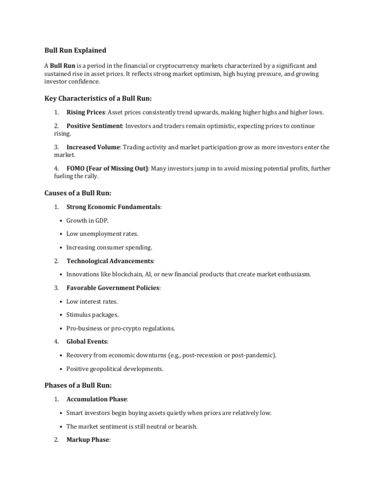 Bull Run | PDF | Market Trend | Cryptocurrency