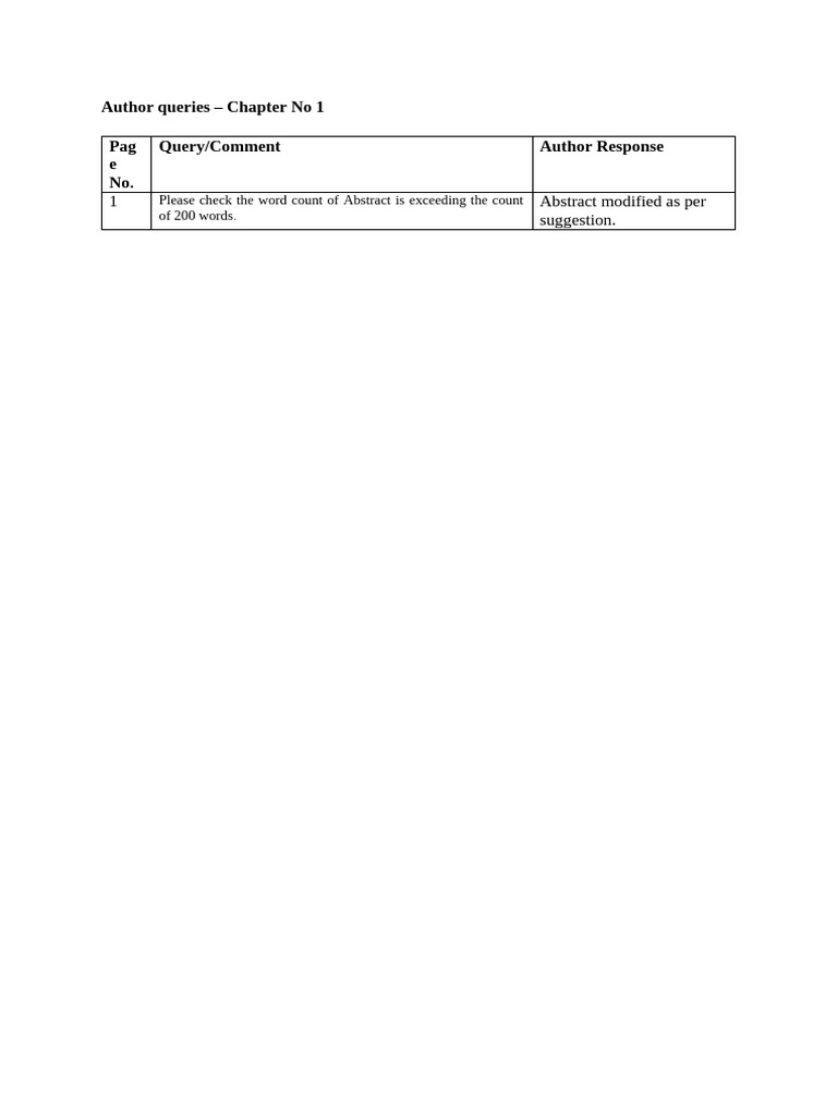 Author Queries and Responses Summary | PDF