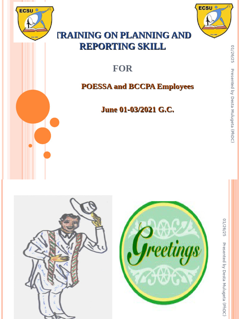 Planning and Reporting Skills Training | PDF | Goal | Strategic Planning