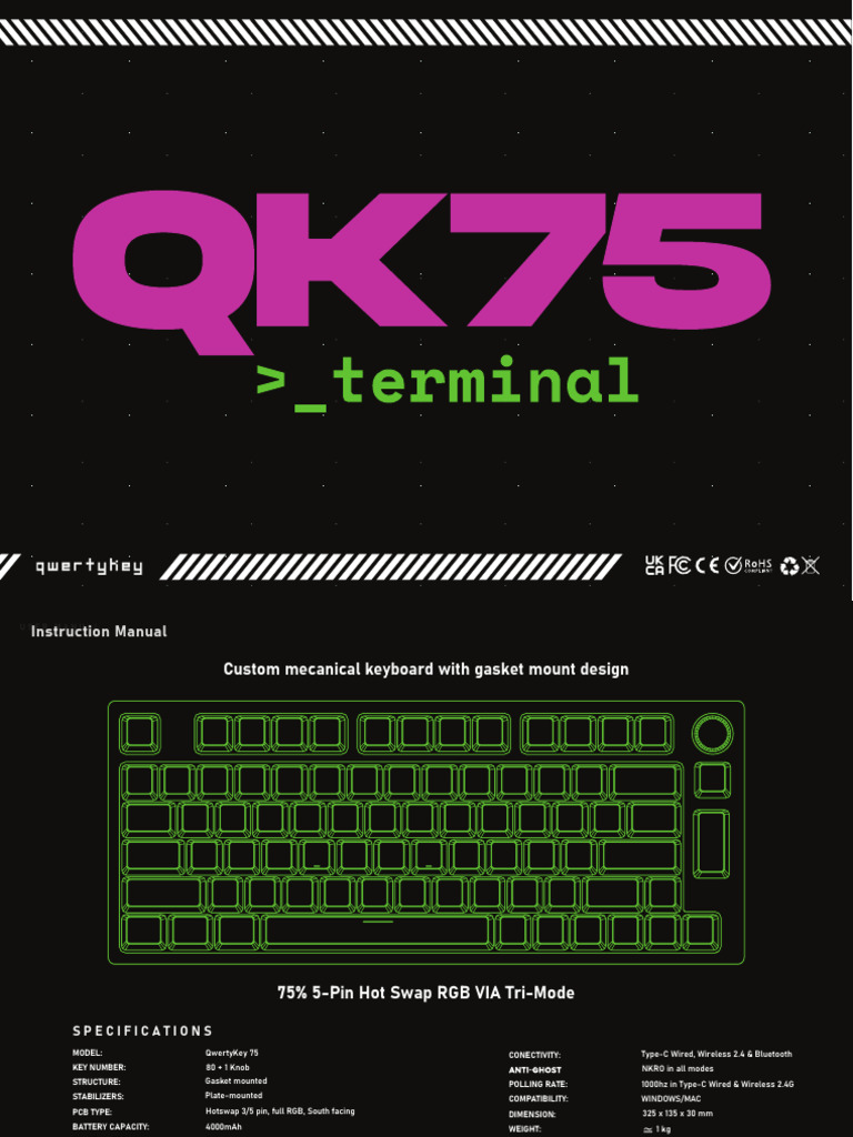 QwertyKey 75 User Manual | PDF | Computer Keyboard | Switch