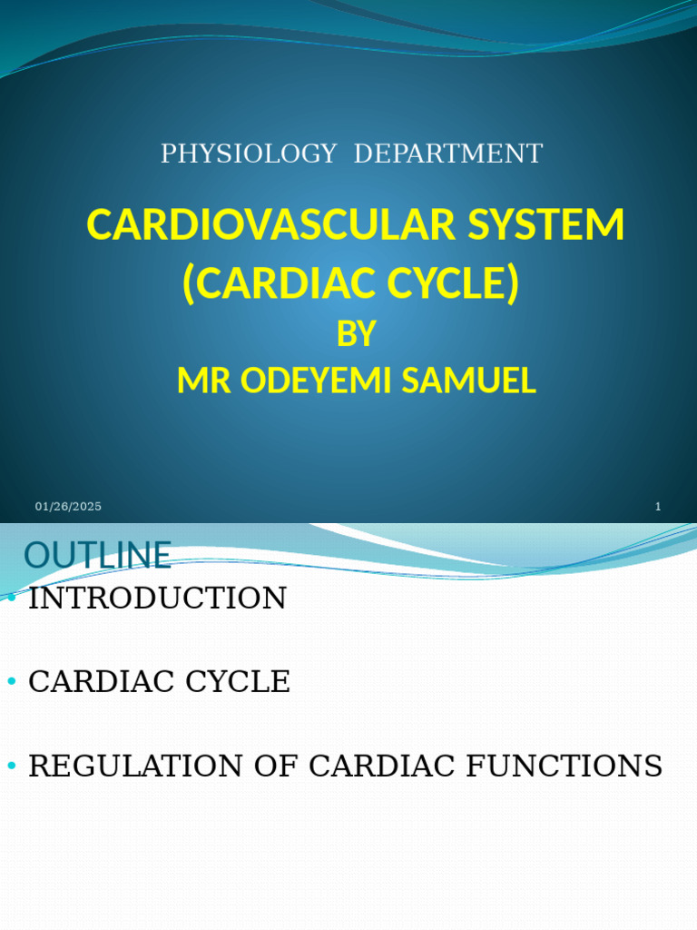 CVS (Cardiac Cycle) Mr. Samuel | PDF | Diastole | Ventricle (Heart)