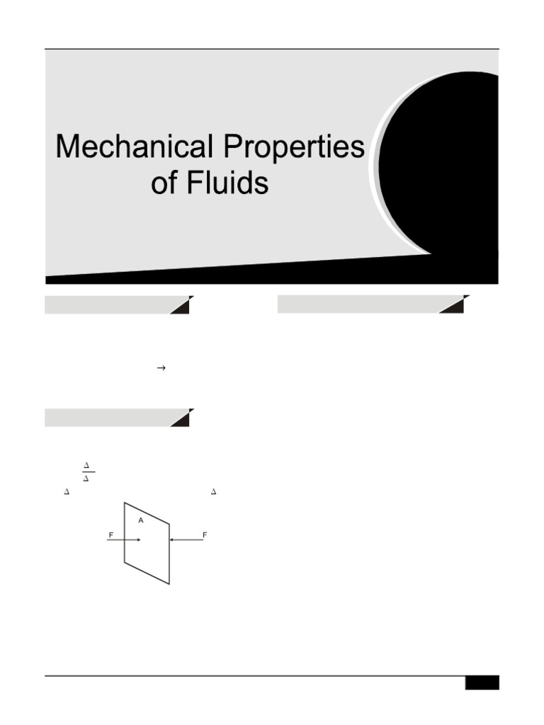 Mechanical Properties of Fluids Explained | PDF | Pressure | Force