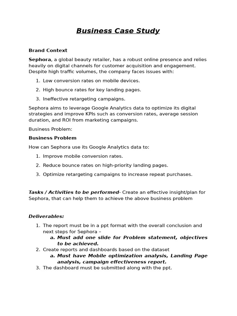 Business Case Study | PDF