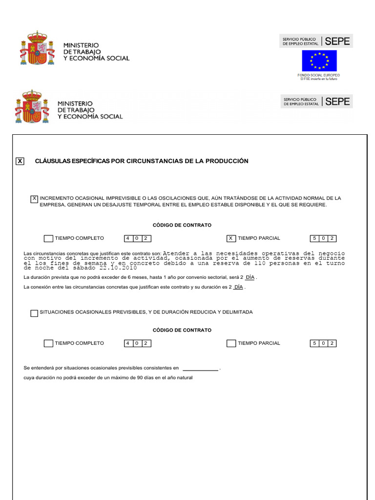 Contrato por Incremento de Actividad | PDF | Tiempo de trabajo | Business