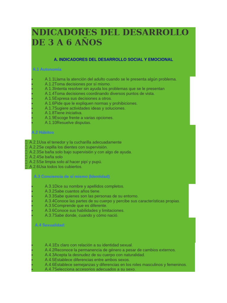 Ndicadores Del Desarrollo de 3 A 6 Años | PDF | Ritmo | Poesía