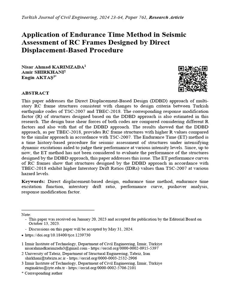 Seismic Assessment of RC Frames Using ET Method | PDF | Elasticity ...