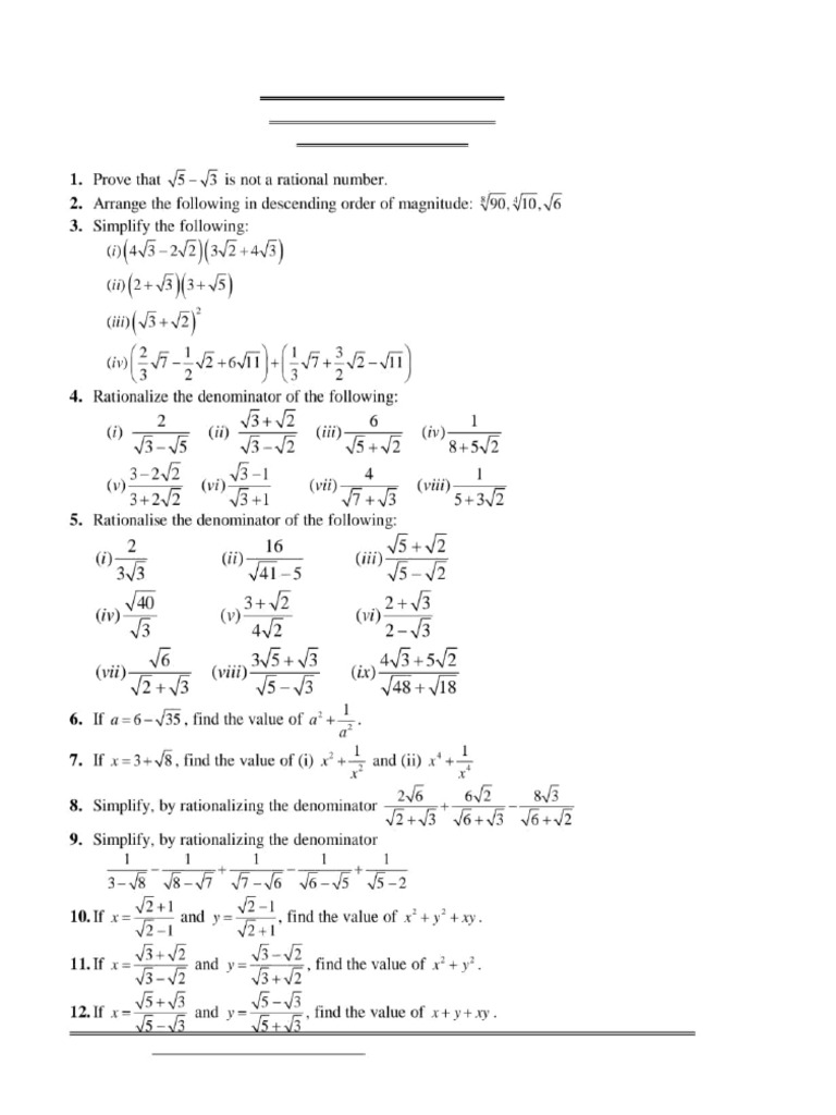 Maths Worksheet1 | PDF