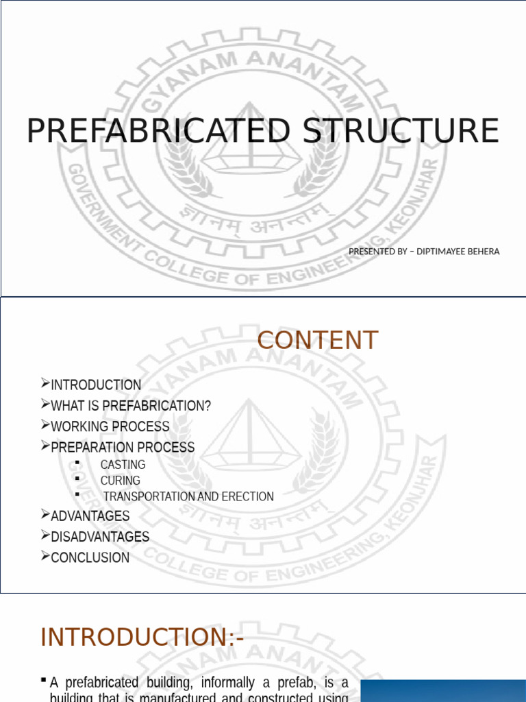 Overview of Prefabricated Structures | PDF | Concrete | Secondary ...