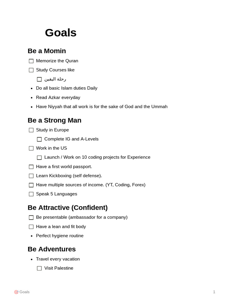 Personal Development and Life Goals | PDF