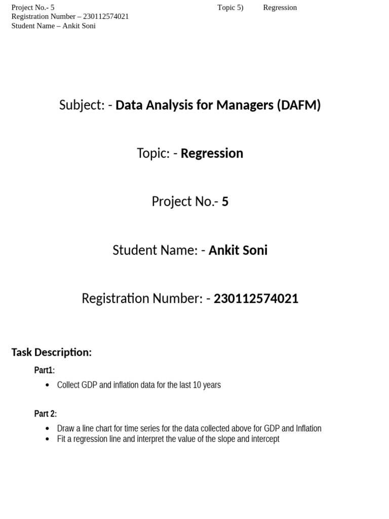 Ankit Soni - Mini Project - DAFM | PDF | Time Series | Linear Regression