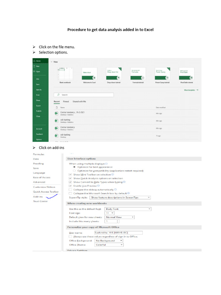 Excel Data Analysis Setup Guide | PDF
