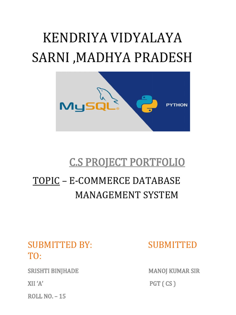 E-Commerce Database Management Project | PDF | My Sql | Databases