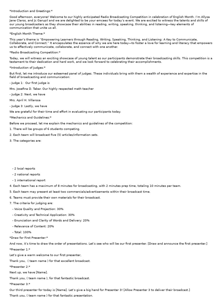 Introduction and Greetings | PDF | Learning | Communication