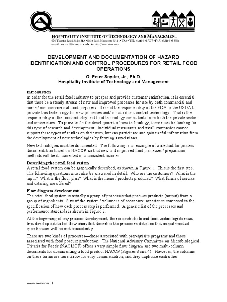 Hazard Control in Retail Food Operations | PDF | Hazard Analysis And ...