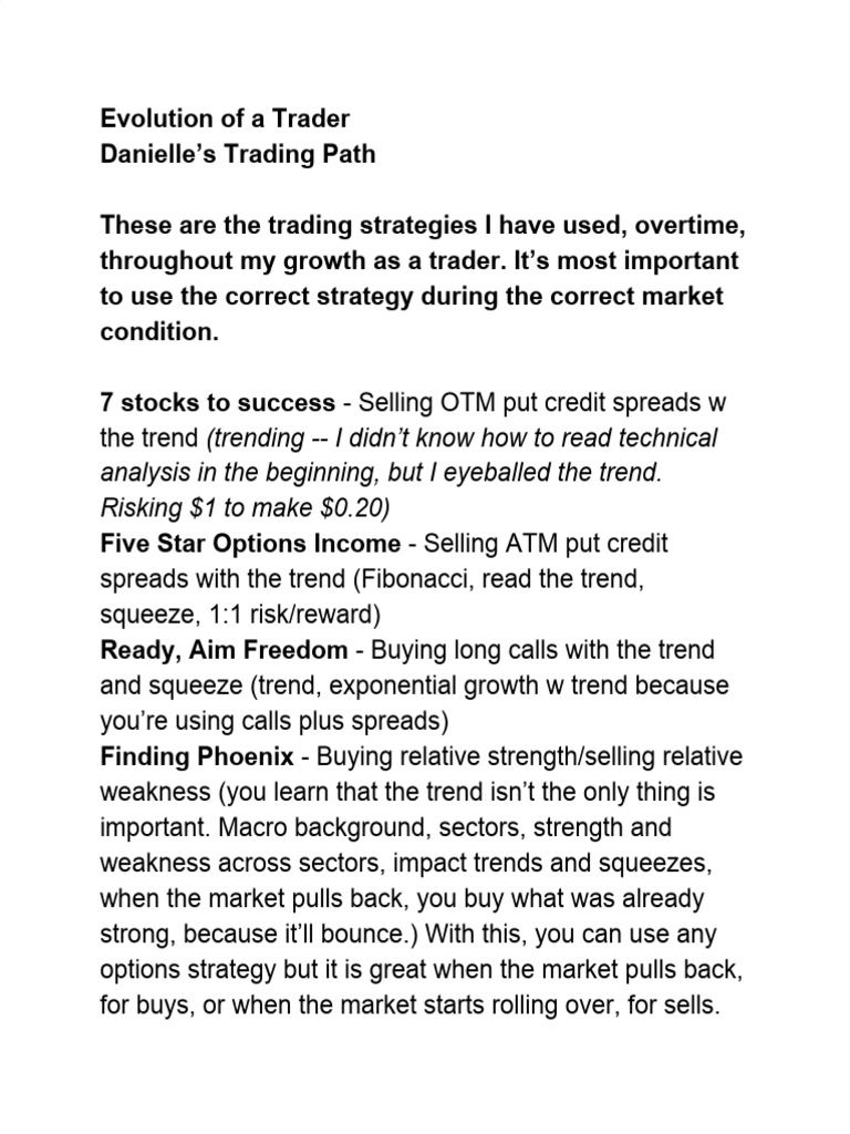 4. Evolution of a Trader | PDF | Option (Finance) | Financial Markets